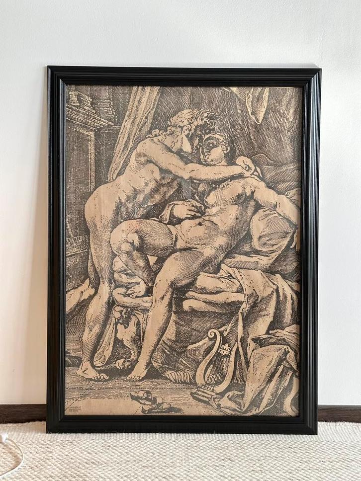 Gravure Apollon et Leucothoé, Collections, Photos & Gravures, Comme neuf, Gravure, Avant 1940, Enlèvement