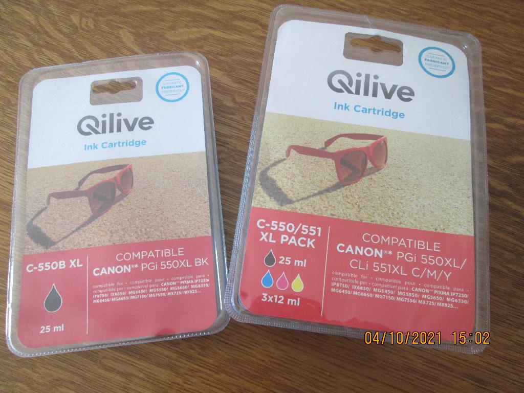 Cartouches (2 boîtes) noire et couleur "C-550/551 XL "CANON", Ophalen, Nieuw, Cartridge, Canon