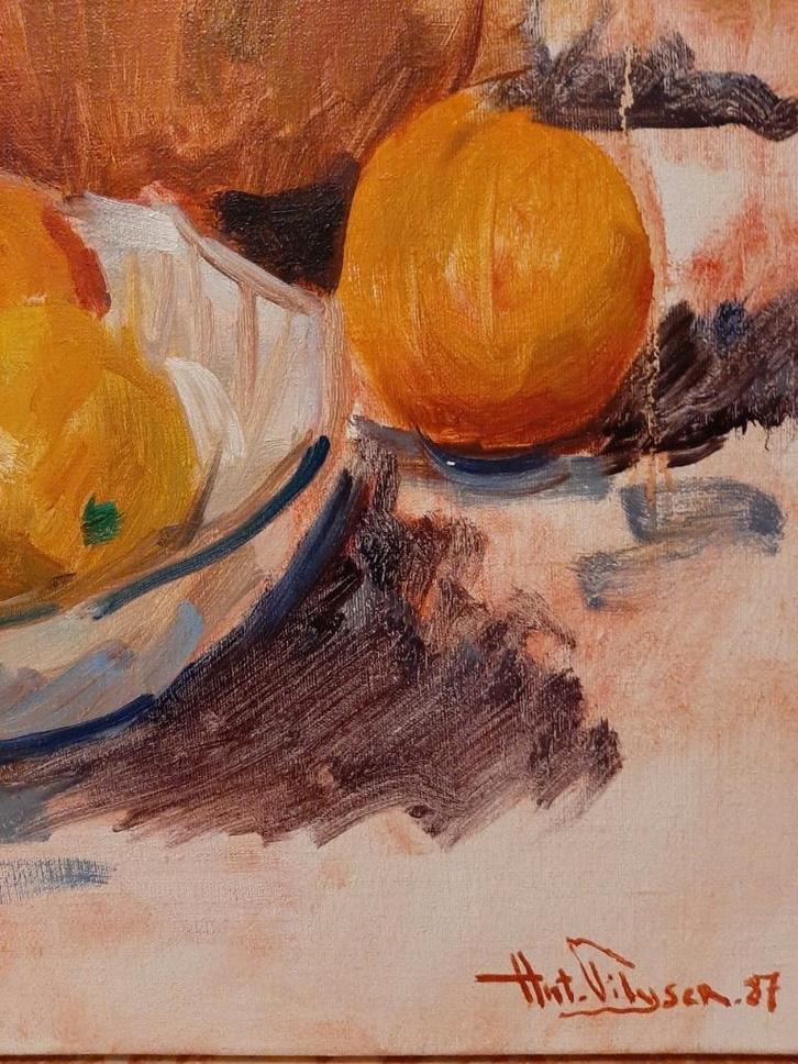 Schilderij ANTOON PILYSER "Stilleven"  50x40, Antiquités & Art, Art | Peinture | Classique, Enlèvement ou Envoi