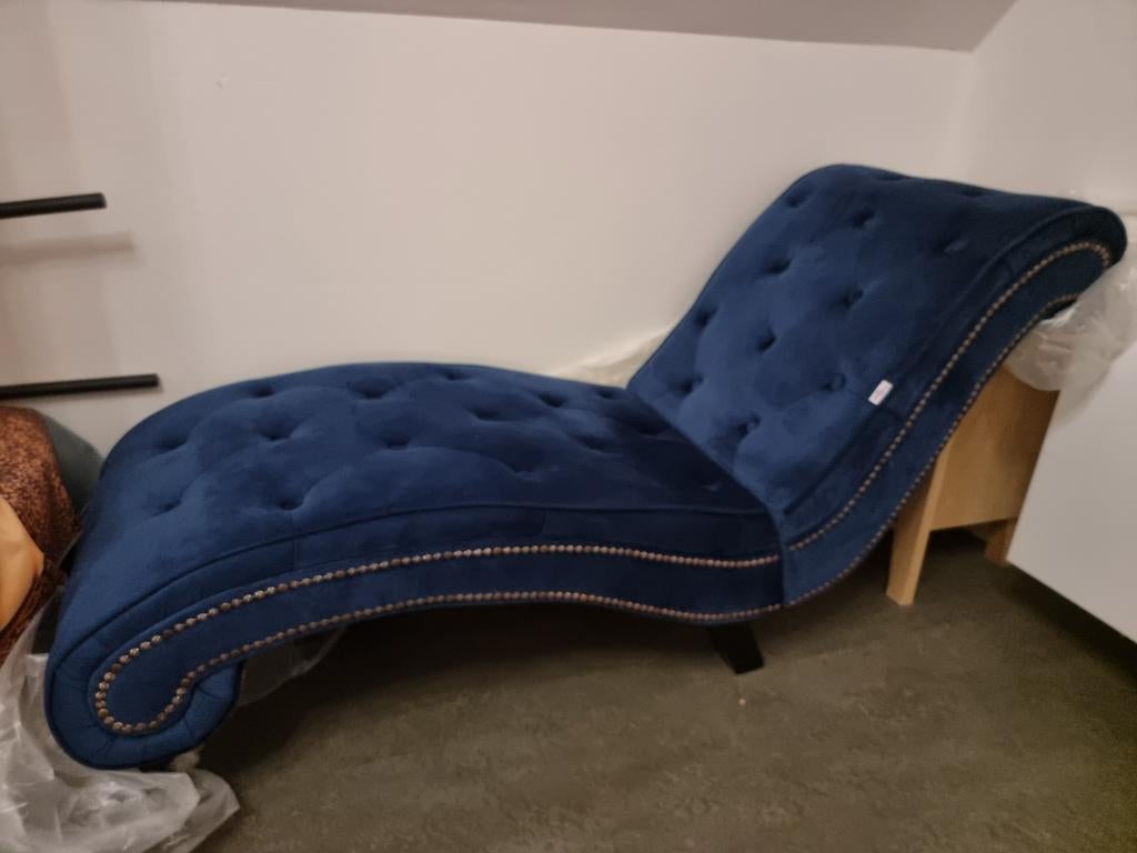 Fauteuil en velours bleu foncé, Maison & Meubles, Chambre à coucher | Canapés-lits, Bleu, Enlèvement