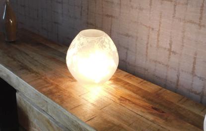 lampe à poser - verre givré - déco maison - lumière, Maison & Meubles, Moins de 50 cm, Verre, Enlèvement, Utilisé
