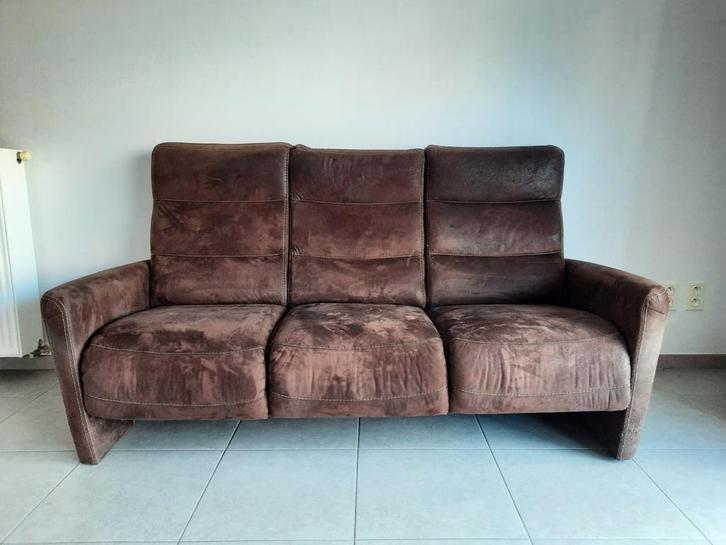 Sofa driezit - suede, Huis en Inrichting, Zetels | Zetels, Stof, Ophalen of Verzenden