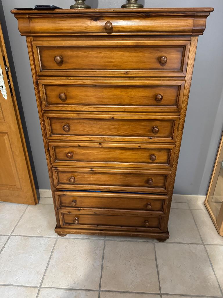 COMMODE EN BOIS VINTAGE, Maison & Meubles, Armoires | Commodes, 25 à 50 cm, 5 tiroirs ou plus, Vintage, Enlèvement