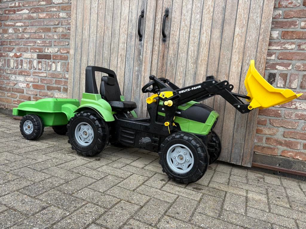 tractor Deutz met frontlader en kar, Kinderen en Baby's, Speelgoed | Buiten | Voertuigen en Loopfietsen, Gebruikt, Trapvoertuig