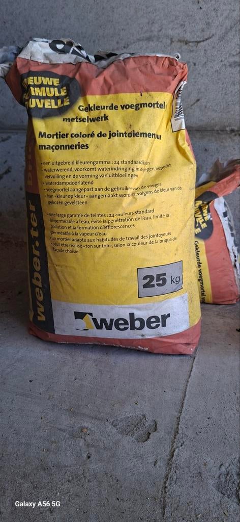 Voegmortel van weber 4 zaken, Bricolage & Construction, Briques, Enlèvement