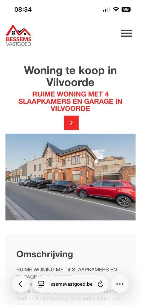 RUIME WONING MET 4 SLAAPKAMERS EN GARAGE IN VILVOORDE, Immo, Huizen en Appartementen te koop, Provincie Vlaams-Brabant, tot 200 m²