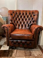 CHESTERFIELD HOGE CLUB FAUTEUIL MOOIE STAAT  IN SOEPEL LEDER, Huis en Inrichting, Ophalen, Zo goed als nieuw