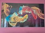 Grand tableau moderne poissons koi effet strass - 140 cm, Ophalen