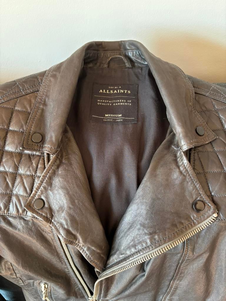 Veste en cuir véritable type perfecto All Saints, Enlèvement ou Envoi, Comme neuf