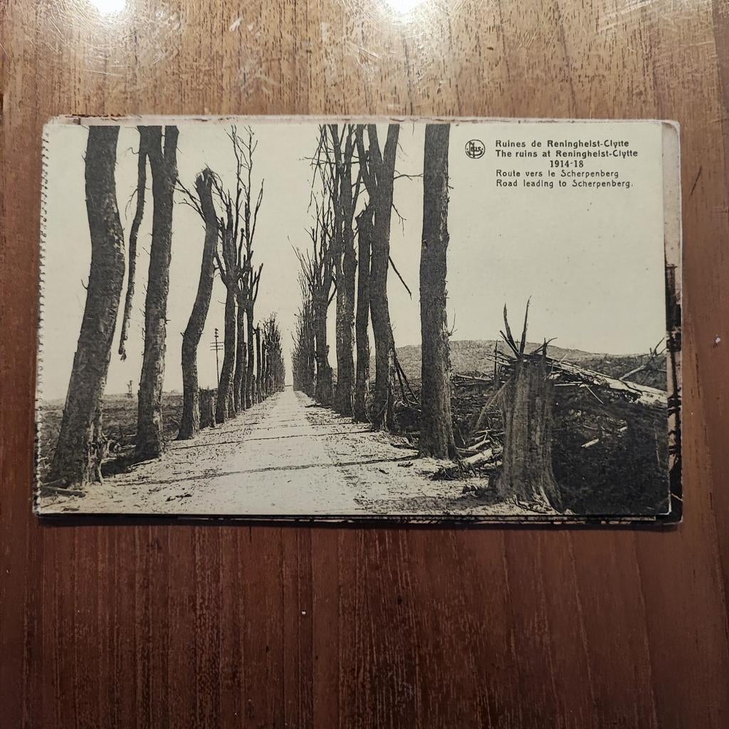 Ruines de Reninghelst, route urbaine vers le Scherpenberg, Collections, Photos & Gravures, Enlèvement ou Envoi