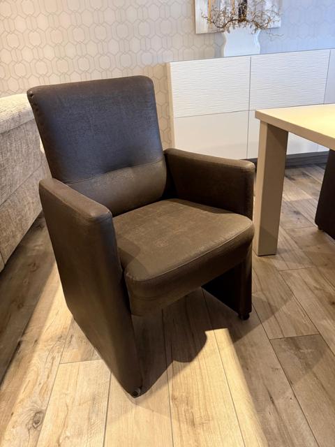 6 eetkamerstoelen op wieltjes, Ophalen, Gebruikt, Bruin, Vijf, Zes of meer stoelen