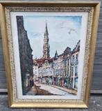 dessin aquarelle ruelle a bruxelles signe emile hermann, Enlèvement ou Envoi