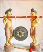 Paar exotische houten beeldjes Birma F120, Antiek en Kunst, Ophalen of Verzenden