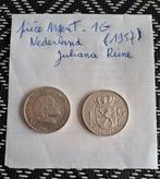 2 pieces : 1G ́ Argent, Juliana Reine , Néerlandais, Enlèvement ou Envoi, Reine Juliana, Argent