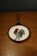 Coupelle de service en faïence décor coq + manche en bois, Enlèvement ou Envoi