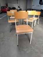 Houten school stoelen vintage schoolstoelen €60, Ophalen, Gebruikt, Wit, Vijf, Zes of meer stoelen