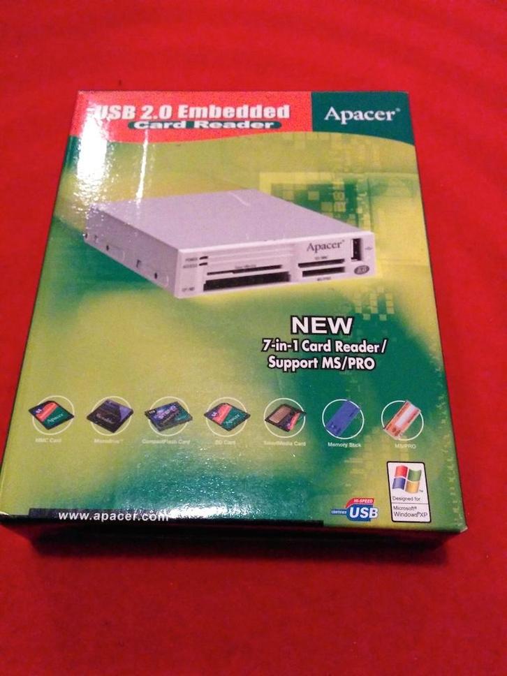 usb 2.0 embedded card reader Apacer (nieuw), Computers en Software, Geheugenkaartlezers, Nieuw, Ophalen