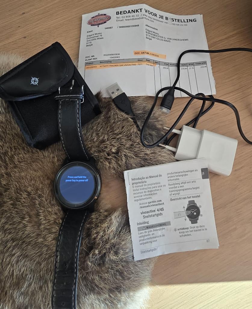 Garmin Vivoactive 4 + laadkabel + handleiding, Ophalen of Verzenden, Gebruikt, Zwart, Garmin