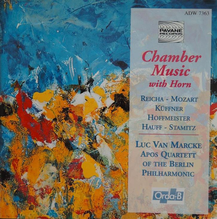 Chamber Music with Horn - Van Marcke / Apos Quartett - DDD, CD & DVD, CD | Classique, Comme neuf, Musique de chambre, Enlèvement ou Envoi