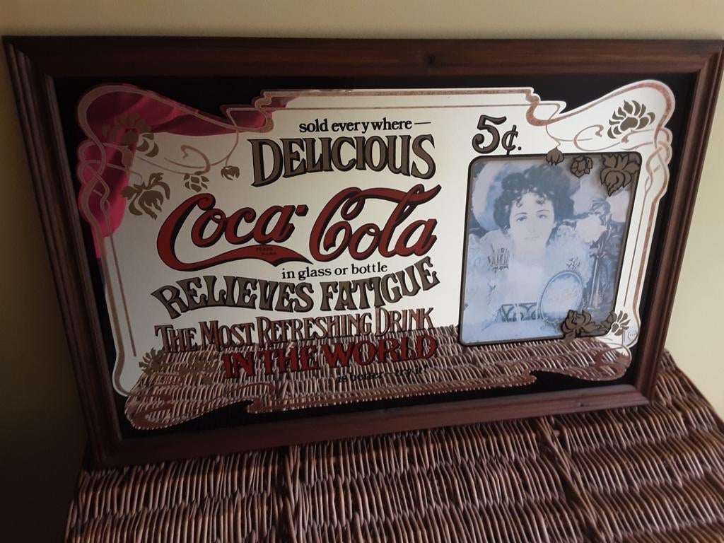 Retro Coca-Cola spiegel, Verzamelen, Ophalen