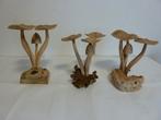 Houten paddenstoelen (3stuks) 23cm hoog handgemaakt!, Ophalen of Verzenden
