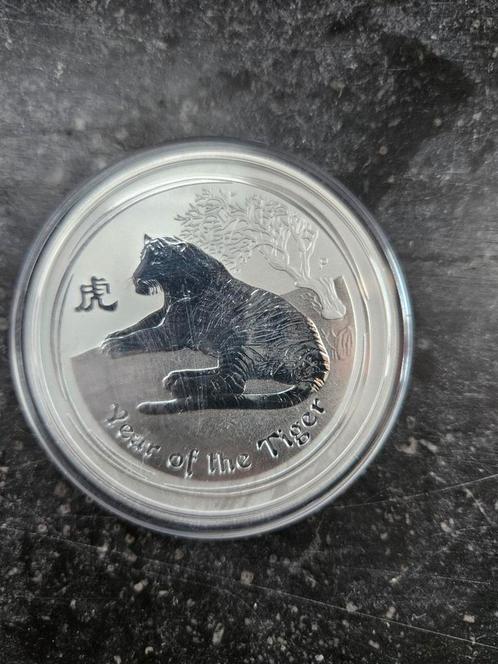 2oz zilver coin tiger 2010, Postzegels en Munten, Edelmetalen en Baren, Ophalen of Verzenden
