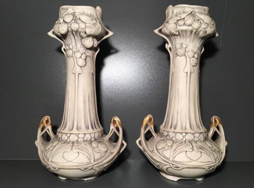 ROYAL DUX : paire de vases Art Nouveau 1900 Vazen, Antiquités & Art, Antiquités | Vases, Enlèvement ou Envoi