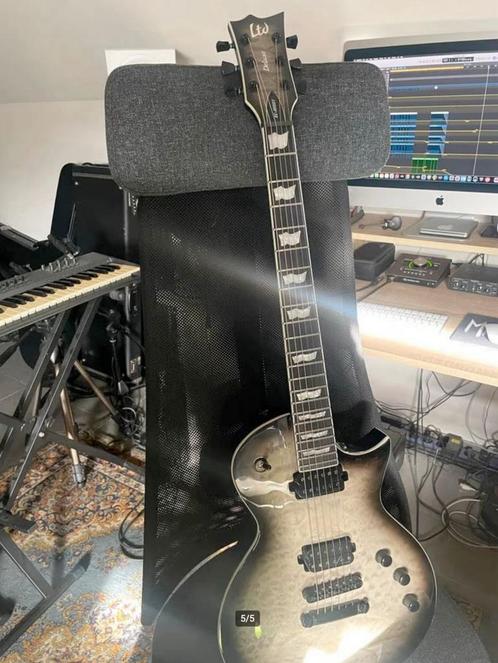 ESP LTD EC-1000T Deluxe QM Charcoal, Muziek en Instrumenten, Snaarinstrumenten | Gitaren | Elektrisch, Zo goed als nieuw, Solid body