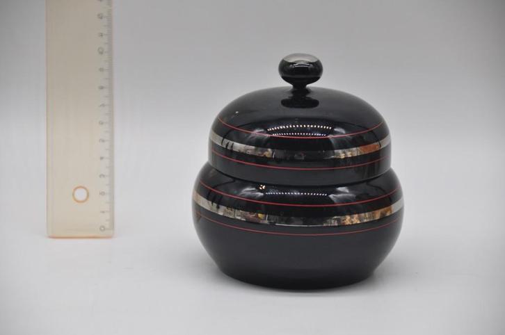 booms glas - bonbonniere - zwart zilver, Antiek en Kunst, Antiek | Glaswerk en Kristal, Ophalen of Verzenden