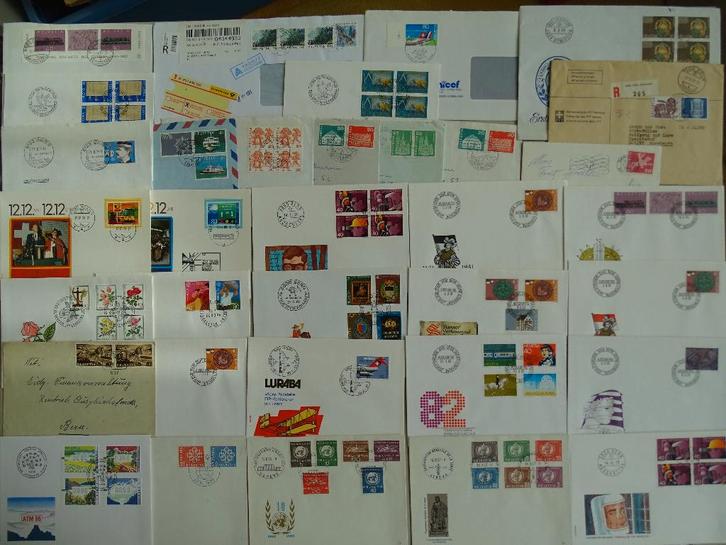 Set van 33 gestempelde enveloppen/Eerste dag - 1941-1996, Postzegels en Munten, Postzegels | Europa | Zwitserland, Gestempeld
