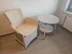Lounge zetel stoel en tafel - Castle Loom - Rotan Design, Huis en Inrichting, Stoelen, Ophalen, Zo goed als nieuw