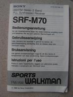 Handleiding Sony Sports Walkman SRF-M70, Audio, Tv en Foto, Walkmans, Discmans en Minidiscspelers, Ophalen of Verzenden, Walkman