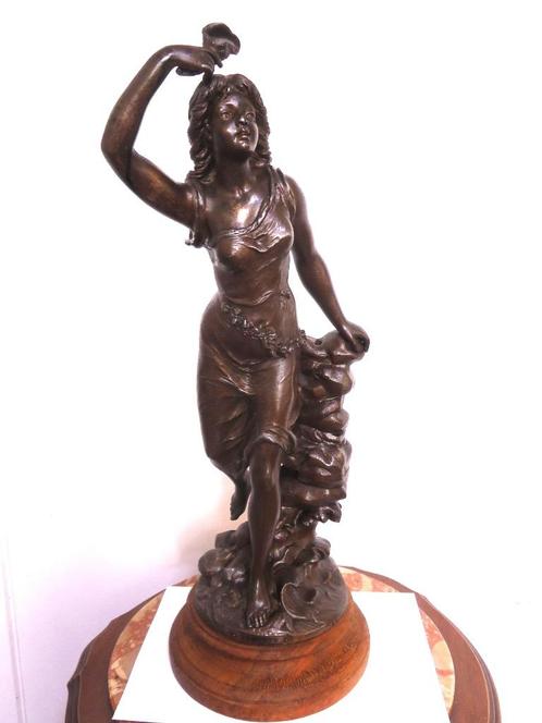 Beeld brons (kunst) Emile Bruchon 1806-1895 Tempête H55 😍👌, Antiek en Kunst, Kunst | Beelden en Houtsnijwerken, Ophalen of Verzenden