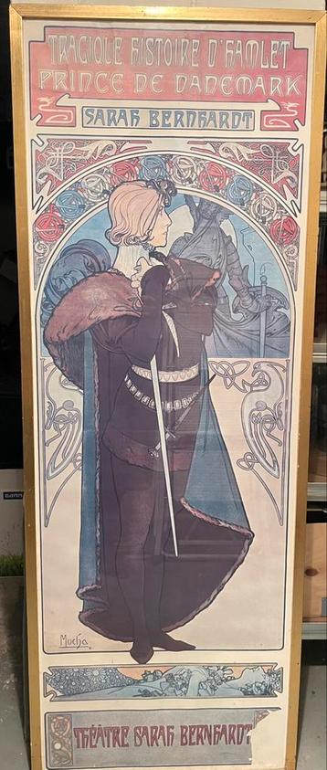 Très grand poster ancien Art Nouveau Alphonse Mucha 145 cm !, Enlèvement