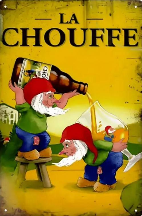Reclamebord vintage La Chouffe - mancave poolhouse nieuw, Verzamelen, Merken en Reclamevoorwerpen, Nieuw, Reclamebord, Ophalen of Verzenden