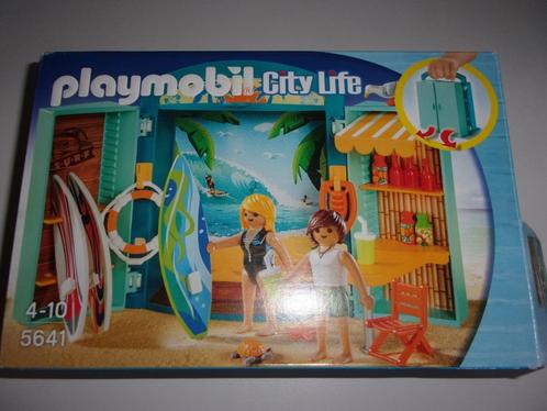 PLAYMOBIL surfshop in speelbox. (5641), Kinderen en Baby's, Speelgoed | Playmobil, Zo goed als nieuw, Complete set, Ophalen of Verzenden