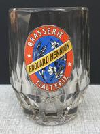 Bierglas Edouard Hennion brasserie, malterie emaille, Overige merken, Glas of Glazen, Gebruikt, Ophalen of Verzenden
