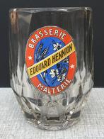 Bierglas Edouard Hennion brasserie, malterie emaille, Verzamelen, Ophalen of Verzenden, Gebruikt, Glas of Glazen, Overige merken