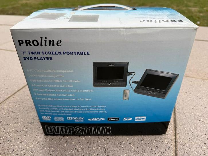 Proline 7” Twin Screen Portable DVD Player – compleet, Audio, Tv en Foto, DVD spelers, Dvd-speler, Ophalen