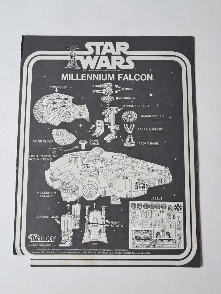 Star Wars Vintage Notice Falcon SW ORIGINEEL, Verzamelen, Star Wars, Gebruikt, Actiefiguurtje, Ophalen of Verzenden