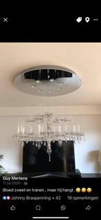 kristallen luster met led verlichting, Ophalen, Gebruikt