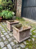 2 bloembakken in beton STUKPRIJS, Tuin en Terras, Ophalen, Minder dan 60 cm, Vierkant, Zo goed als nieuw