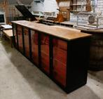 lange oude vitrine toonbank toonbank met 36 lades, Antiek en Kunst, Curiosa en Brocante, Ophalen