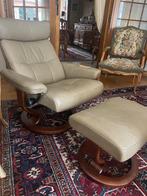 Stressless relax zetel met poef, Huis en Inrichting, Fauteuils, Ophalen, Leder, Zo goed als nieuw, 50 tot 75 cm
