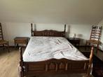Eiken slaapkamer 2 persoonsbed / kast en commode + spiegel, Huis en Inrichting, Slaapkamer | Complete slaapkamers, Ophalen, Zo goed als nieuw