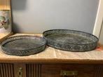 Ronde grijze metalen dienbladen, Ophalen, Zo goed als nieuw, Rond, Metaal