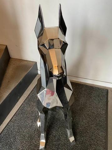 Standbeeld zittende Dobermann 3D, Enlèvement, Comme neuf, Autres matériaux, Animal