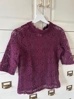 Kanten tshirt /bloesje maat small, bordeaux, Kleding | Dames, T-shirts, Paars, Zo goed als nieuw, Korte mouw, Maat 36 (S)
