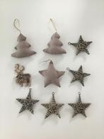 9 stuks kerstversiering: rendiertje, kerstboompjes, sterren, Enlèvement ou Envoi, Comme neuf