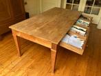 Grote teak houten tafel met 4 lades lange eettafel teakhout, 50 tot 100 cm, 150 tot 200 cm, Teakhout, Gebruikt
